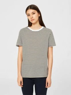 Selected Femme Naisten T-paita, My Perfect Ss Raidallinen Vihreä