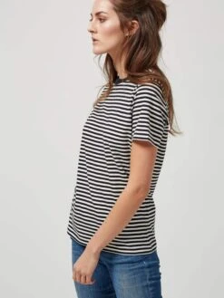 Selected Femme Naisten T-paita, My Perfect Ss Raidallinen Musta