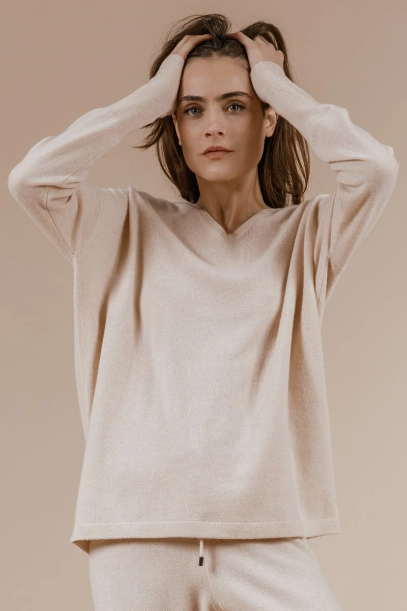 Andiata, Naisten Neule, Ameda Knit Vaalea Beige 6 Andiata, Naisten Neule, Ameda Knit Vaalea Beige - Image 4