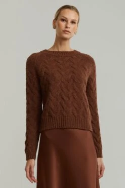 Andiata Naisten Neule YAEL Kaakaonruskea