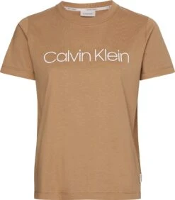 Calvin Klein Naisten T-pata, CORE LOGO T-SHIRT Konjakinruskea