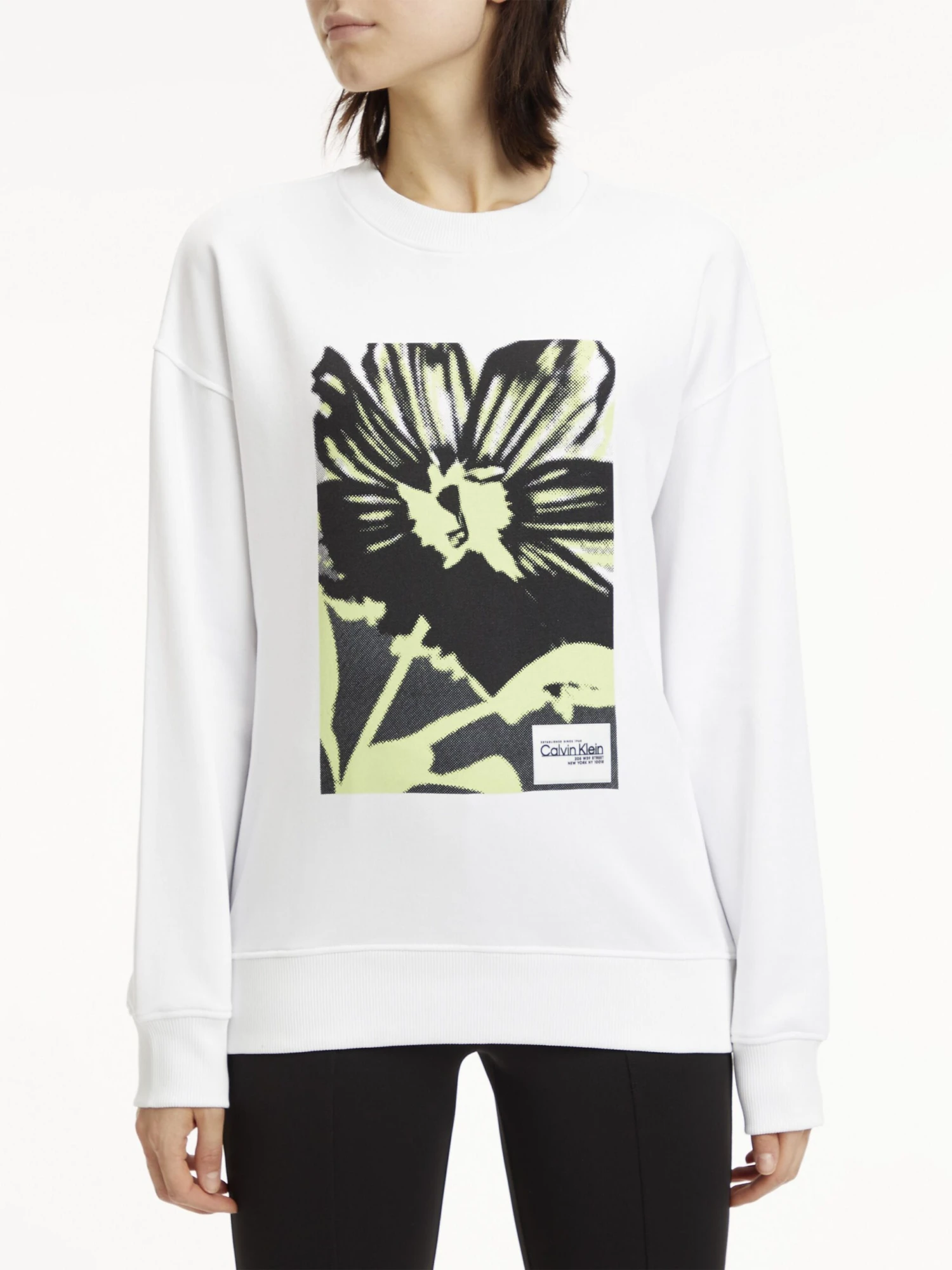 Calvin Klein Women College, FLOWER PRINT GRAPHIC SWEATSHIRT Valkoinen 3 Calvin Klein Women College, FLOWER PRINT GRAPHIC SWEATSHIRT Valkoinen