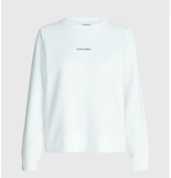 CALVIN KLEIN WOMEN, Naisten College, MICRO LOGO ESS SWEATSHIRT Valkoinen