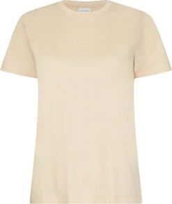 Calvin Klein Women Naisten T-Paita Micro Logo Regular T-Shirt Beige