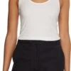CALVIN KLEIN WOMEN Naisten Toppi ESSENTIAL RIB TANK TOP Valkoinen -Kekäle calvin klein women naisten toppi essential rib tank top valkoinen 1