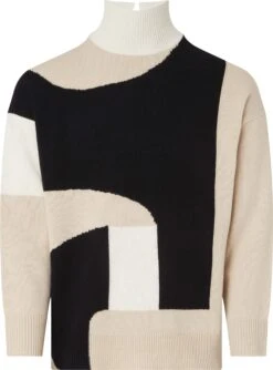 Calvin Klein Women Neule, CASHMERE BLEND ROLLNECK SWEATER Beige Kuosi