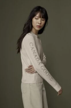 Canada Goose Naisten Merinovillainen Neule, SATURNA CREWNECK Vaaleanpunainen -Kekäle canada goose naisten merinovillainen neule saturna crewneck vaaleanpunainen 2