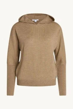 Claire Naisten Huppuneule BELINAY HOODIE 100% MERINO Kameli