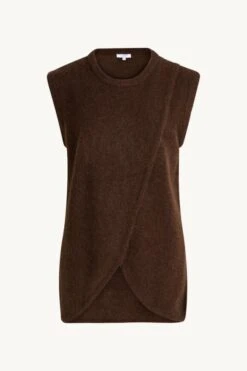 Claire Naisten Neuleliivi Edoli Waistcoat Tummanruskea