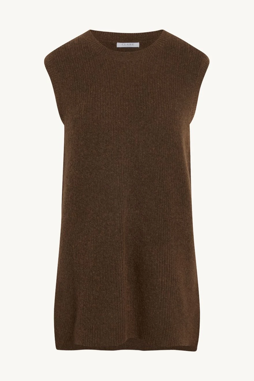 Claire Naisten Neuleliivi EMMELINE Tummanruskea 5 Claire Naisten Neuleliivi EMMELINE Tummanruskea - Image 3