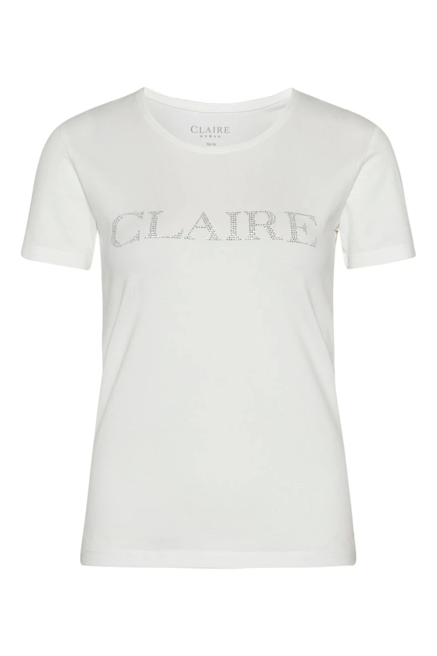 Claire, Naisten T-Paita, Allison Logo T-Paita Valkoinen 3 Claire, Naisten T-Paita, Allison Logo T-Paita Valkoinen