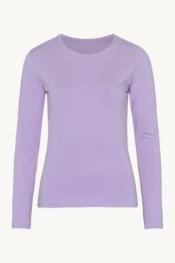 Claire Pitkähihainen Trikoopaita, CLAIRE LS T-SHIRT Vaalea Lila