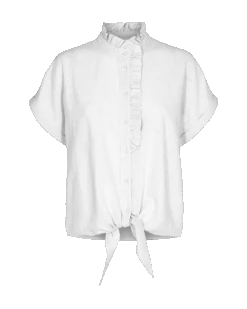 Freequent Naisten Pusero LAVA-SH-TIE-FRILL Valkoinen