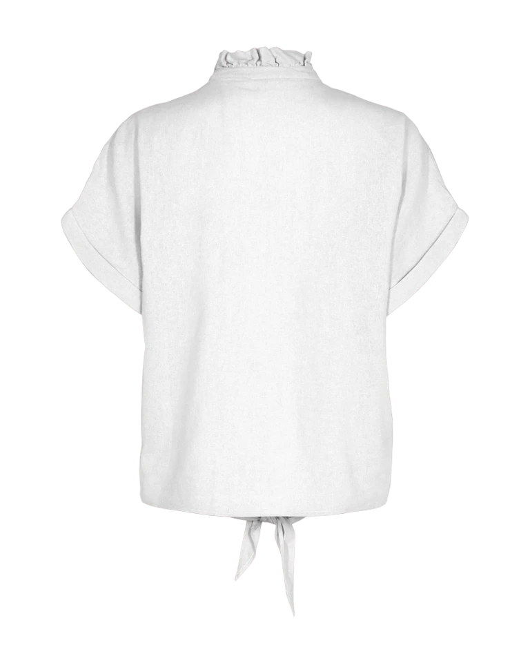 Freequent Naisten Pusero LAVA-SH-TIE-FRILL Valkoinen 4 Freequent Naisten Pusero LAVA-SH-TIE-FRILL Valkoinen - Image 2