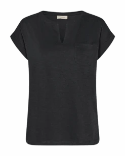 Freequent Naisten T-paita VIVA V SS POCKET-VTT Musta