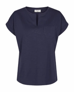 Freequent Naisten T-paita VIVA V SS POCKET-VTT Tummansininen