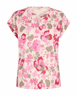 Freequent T-paita, VIVA TEE FLOWER Punainen Kuosi
