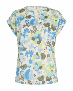 Freequent T-paita, VIVA TEE FLOWER Sininen Kuosi