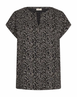Freequent T-paita, VIVA TEE MINI FLOWER Musta Kuosi