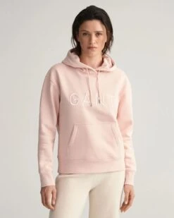 Gant Naisten Huppari, GANT TONAL HOODIE Vaaleanpunainen