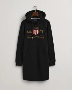 Gant, Naisten Collegemekko, Archive Shield Hoodie Dress Musta -Kekäle gant naisten collegemekko archive shield hoodie dress musta 3