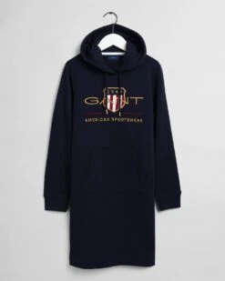 Gant, Naisten Collegemekko, Archive Shield Hoodie Dress Tummansininen