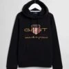 Gant, Naisten Huppari, Archive Shield Sweat Hoodie Musta