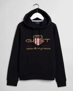 Gant, Naisten Huppari, Archive Shield Sweat Hoodie Musta