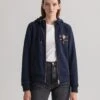 Gant Naisten Huppari GANT ARCHIVE SHIELD FULL ZIP HOODIE Tummansininen