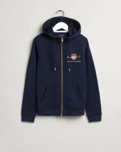 Gant Naisten Huppari GANT ARCHIVE SHIELD FULL ZIP HOODIE Tummansininen -Kekäle gant naisten huppari gant archive shield full zip hoodie tummansininen 3