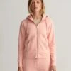 Gant Naisten Huppari TONAL ARCHIVE SHIELD ZIP HOODIE Persikka