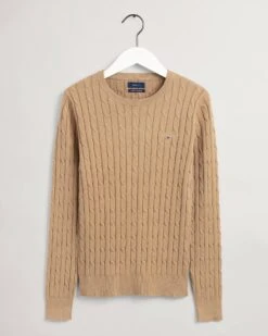 Gant Naisten Neule, Cable Knit O-Neck Kameli