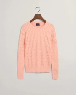 Gant Naisten Neule, Cable Knit O-Neck Persikka -Kekäle gant naisten neule cable knit o neck persikka 3