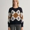 Gant Naisten Neulepusero ARGYLE C-NECK Sininen Kuosi