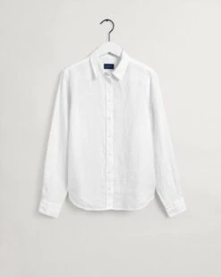 Gant Naisten Pellavapaita REG LINEN CHAMBRAY SHIRT Valkoinen