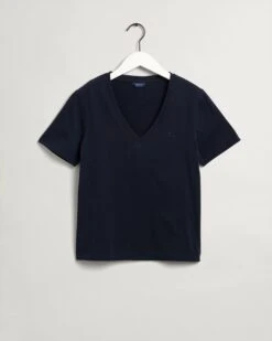 Gant Naisten T-paita ORIGINAL V-NECK SS T-SHIRT Tummansininen -Kekäle gant naisten t paita original v neck ss t shirt tummansininen 3