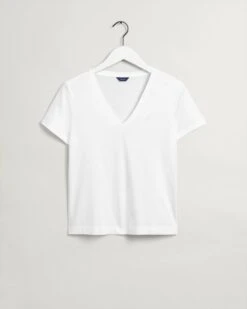Gant Naisten T-paita ORIGINAL V-NECK SS T-SHIRT Valkoinen 7 Gant Naisten T-paita ORIGINAL V-NECK SS T-SHIRT Valkoinen -Kekäle gant naisten t paita original v neck ss t shirt valkoinen 3