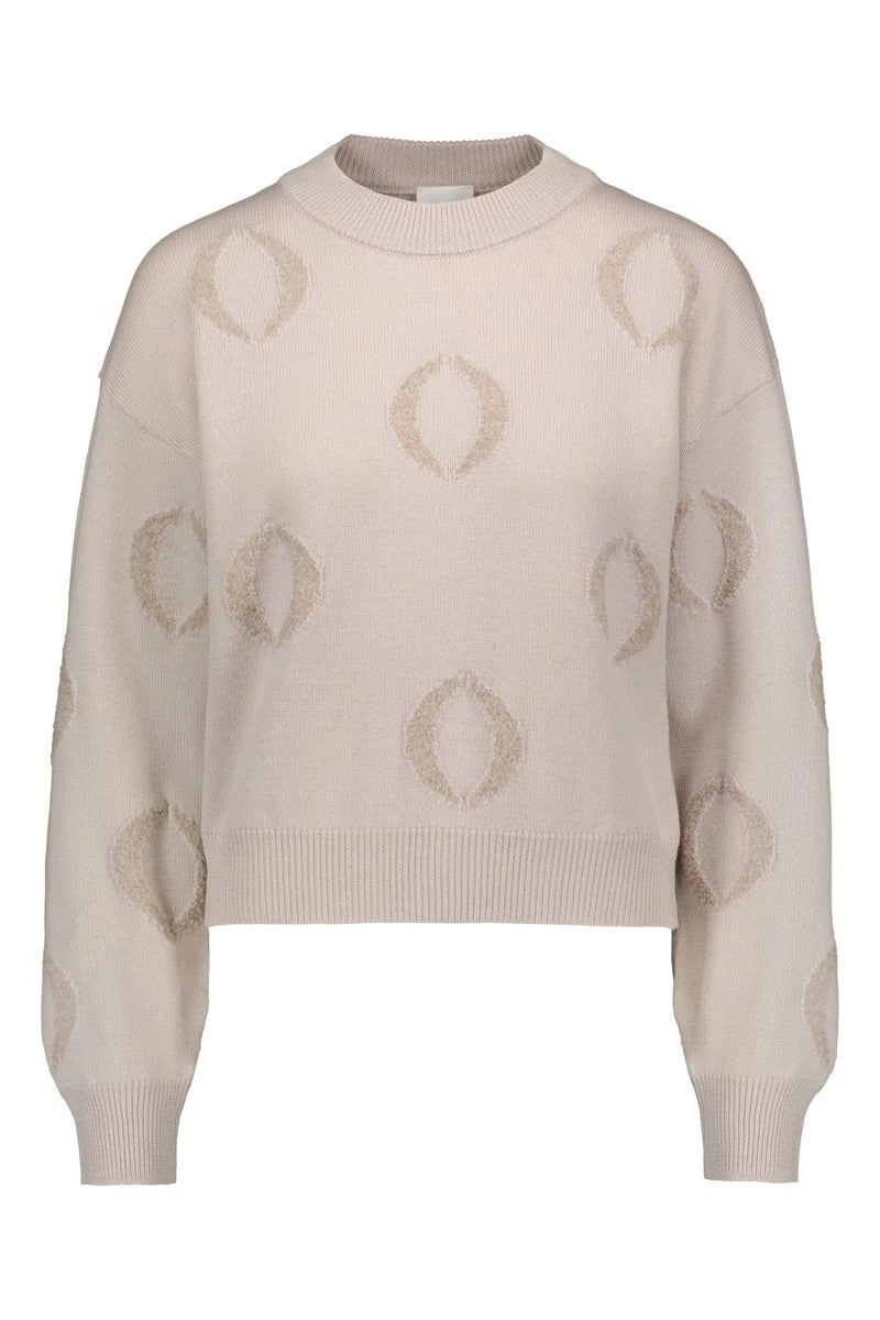 Halo Naisten Neulepusero HáLO O-LOGO CREWNECK IN PEARL Kitti 4 Halo Naisten Neulepusero HáLO O-LOGO CREWNECK IN PEARL Kitti - Image 2