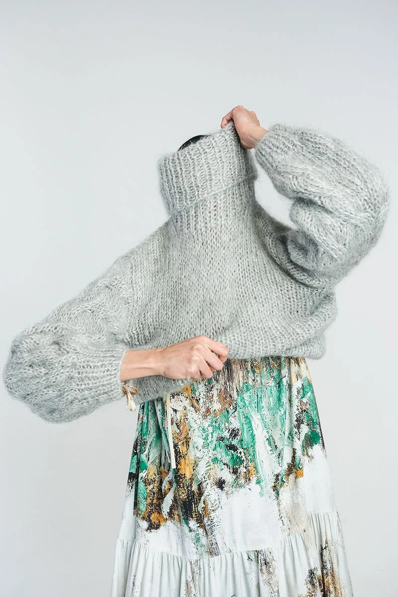 Halo Naisten Pooloneule KAARNA HANDKNITTED TURTLENECK Vaaleanharmaa 9 Halo Naisten Pooloneule KAARNA HANDKNITTED TURTLENECK Vaaleanharmaa - Image 7