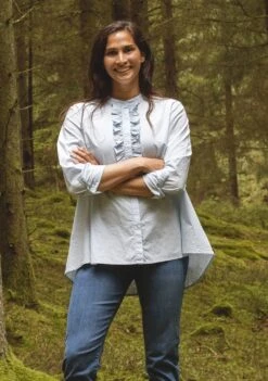 Isay Naisten Paita BELLIS FLOUNCE SHIRT Vaaleansininen -Kekäle isay naisten paita bellis flounce shirt vaaleansininen 3