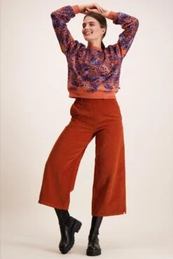 Kaiko Naisten Collegepaita, Chunky Sweatshirt Oranssi Kuosi