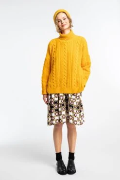 Kuusama Naisten Neule, HETTY POLONECK SWEATER Keltainen