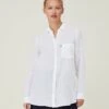 Lexington Naisten Pellavapaita ISA LINEN SHIRT Valkoinen -Kekäle lexington naisten pellavapaita isa linen shirt valkoinen 1