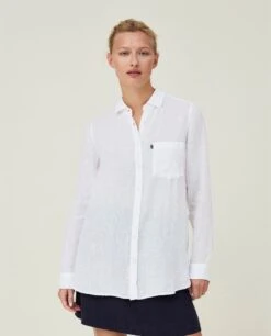 Lexington Naisten Pellavapaita ISA LINEN SHIRT Valkoinen