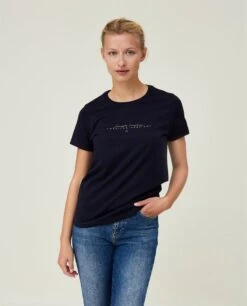 Lexington Naisten T-paita VANESSA ORGANIC COTTON TEE Tummansininen