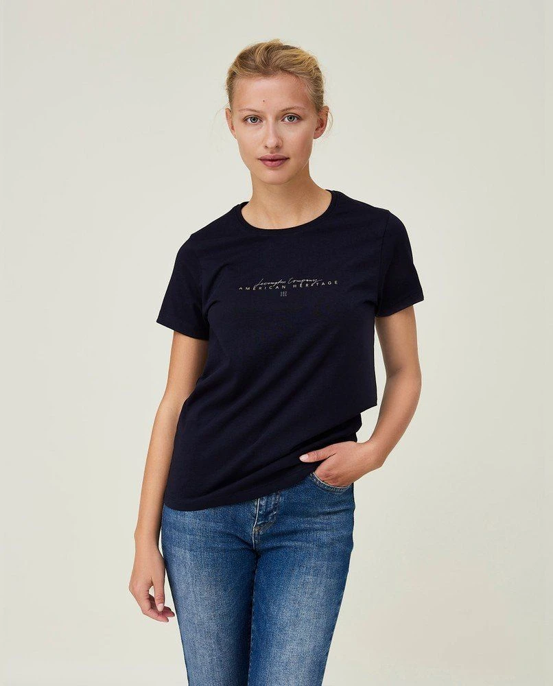 Lexington Naisten T-paita VANESSA ORGANIC COTTON TEE Tummansininen 3 Lexington Naisten T-paita VANESSA ORGANIC COTTON TEE Tummansininen