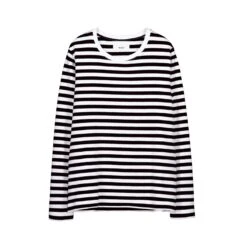 Makia Naisten Trikoopusero, Verstad Long Sleeve Raidallinen Musta