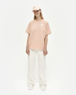 Marimekko Naisten T-paita KIOSKI ERNA TASARAITA UNIKKO T-PAITA Oranssiraita