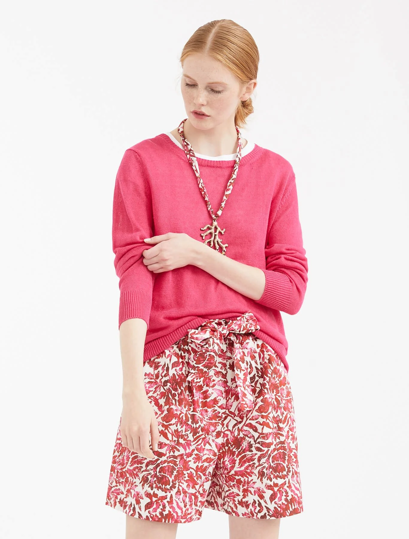 Max Mara Weekend Naisten Pellavaneule, Canarie Pinkki 3 Max Mara Weekend Naisten Pellavaneule, Canarie Pinkki