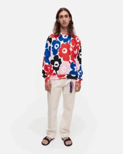 Marimekko Collegepusero, LEIOT RELAXED PIENI UNIKKO COLLEGEPAITA Punainen Kuosi -Kekäle microsoftteams image 19